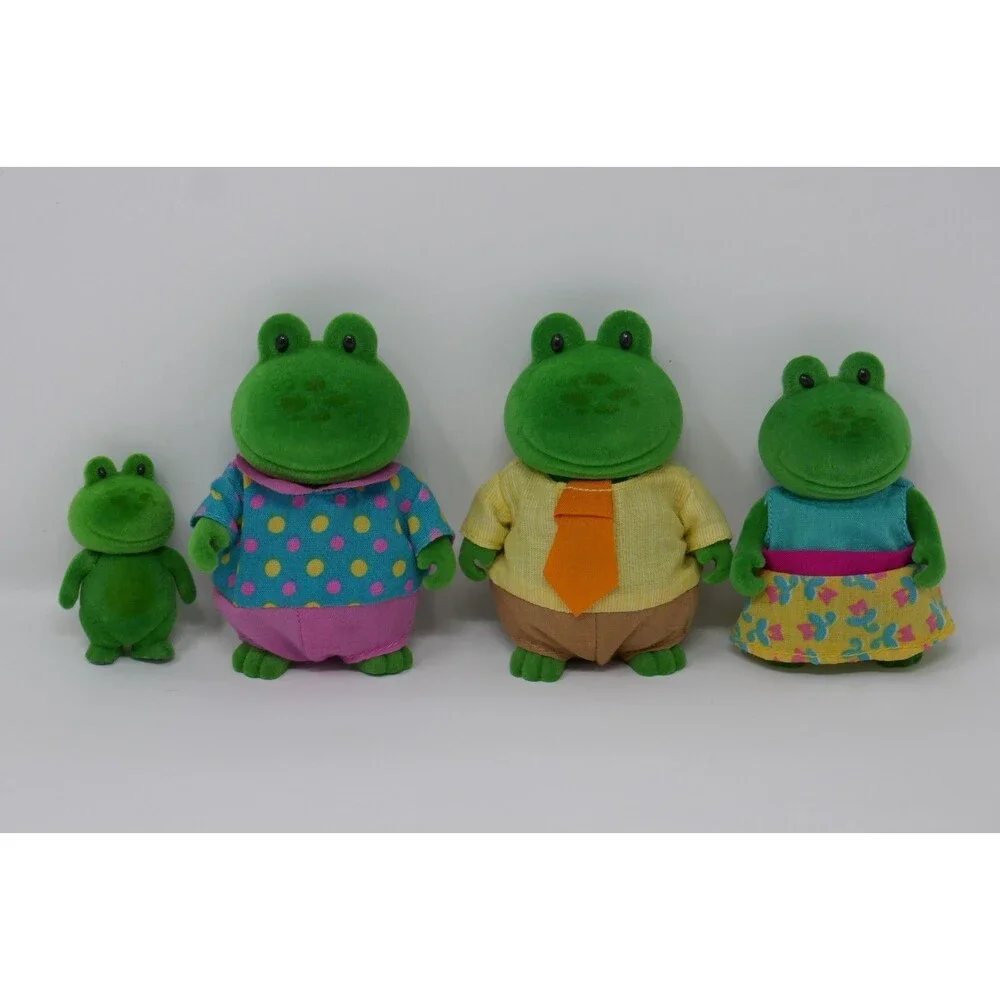Li'l Woodzeez Croakalily Frog Family Figures Set of 4 w/Clothing